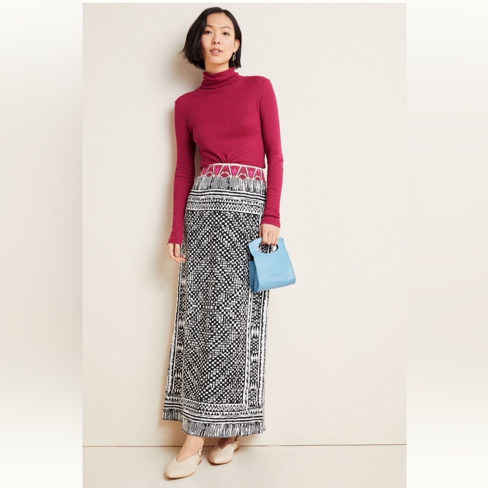 Anthropologie Black and White Maxi Skirt